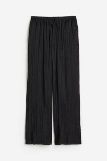 Wide pull on crinkled trousers