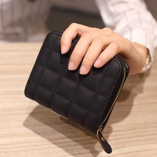  PVC Faux Leather Wallets for Women, Artificial Leather Gift Box  Packing Ladies Small Cute Purses with Zipper Coin Pocket Women's Mini Wallet  with ID Window Girls Zip Around Wallet Credit Card