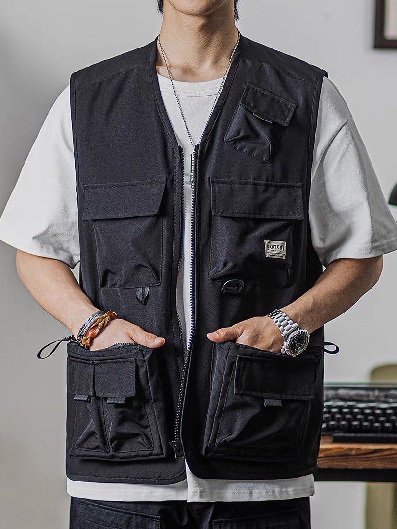 JNGSA Men's Outdoor Cargo Vest with Multi-Pocket Quick-drying Sleeveless  Vest Jacket Utility Vest for Fishing Hiking Fintness Dark Blue XXL -  Walmart.com