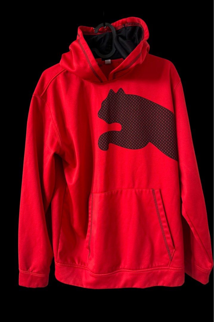 Red and black best sale puma hoodie