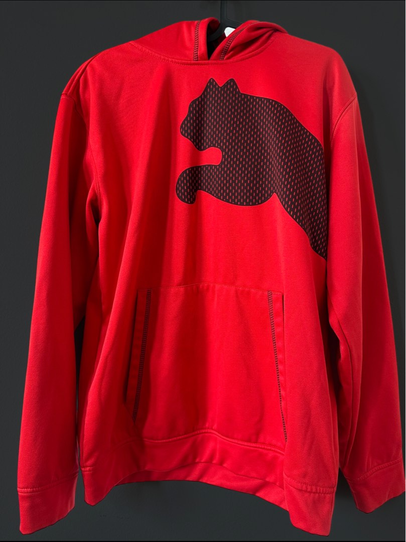 Red and discount black puma hoodie