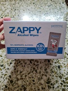 Zappy alcohol wipes
