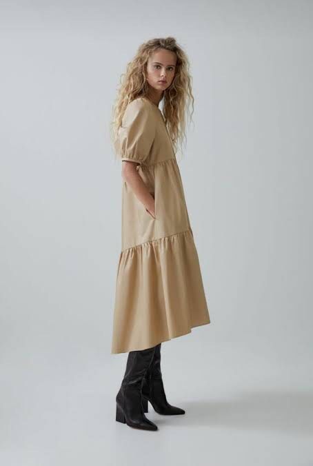 Asymmetric poplin dress zara online