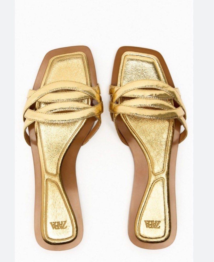 Metallic sandals zara best sale