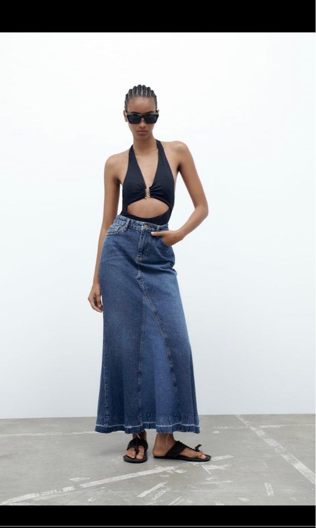 Jean skirt zara deals