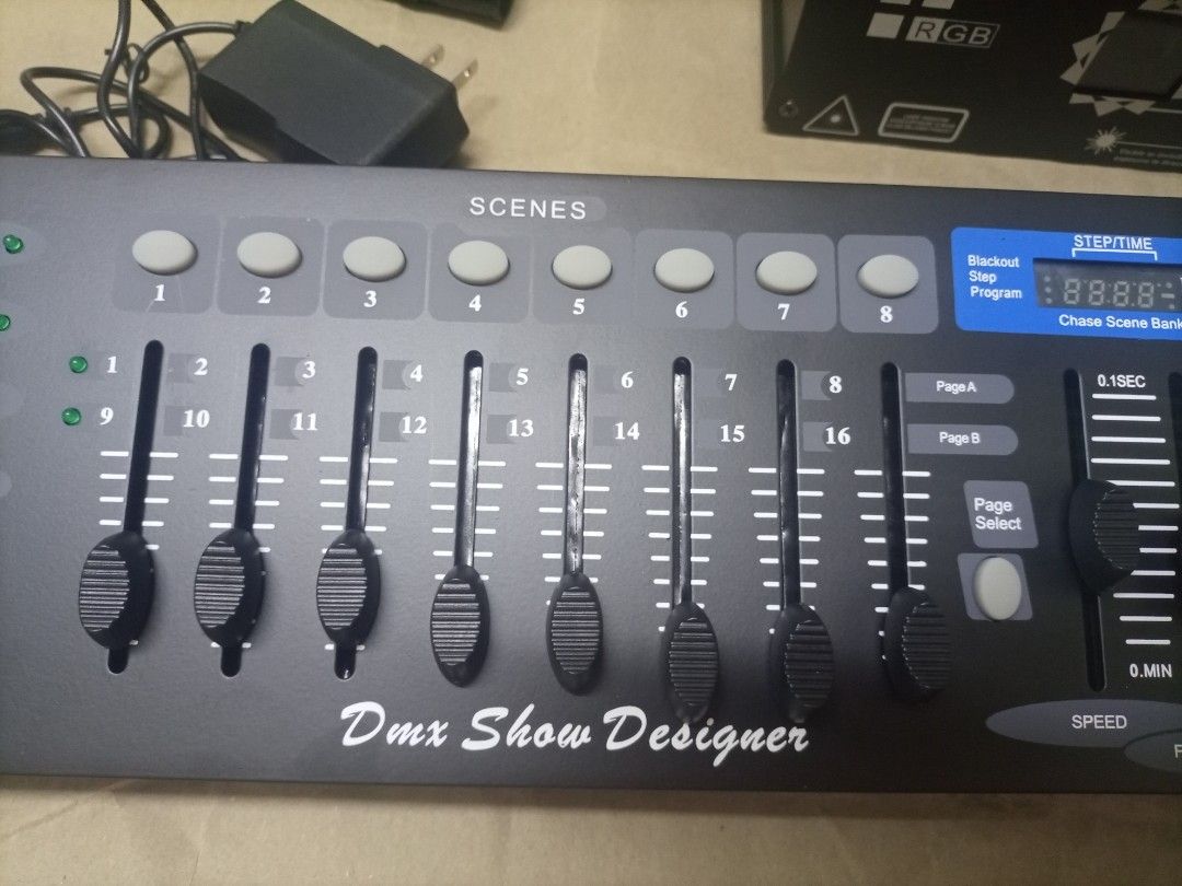 192 DMX 512 Controller for Stage Light/Party Light (Category: Lighting & Studio Equipment) located in Manila. Submitted by gentle_gal (Listing ID 1252039376, Image 2). Description: DMX 192 Controller for Lights Model: CW-K192 Power supply: AC 100-240V , 50/60Hz Item type: DMX192 Controller Channel Mode: DMX192 Features: 8 adjustable potentiometer to adjust the output size Built-in MIC head, and voice features Automatically trigger state, tap sync