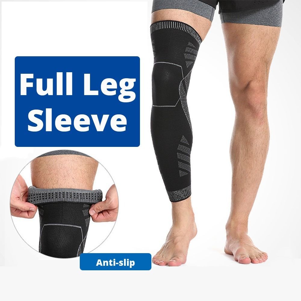 Generic 2PCS Full Leg Sleeves Compression Long Knee Sleeve