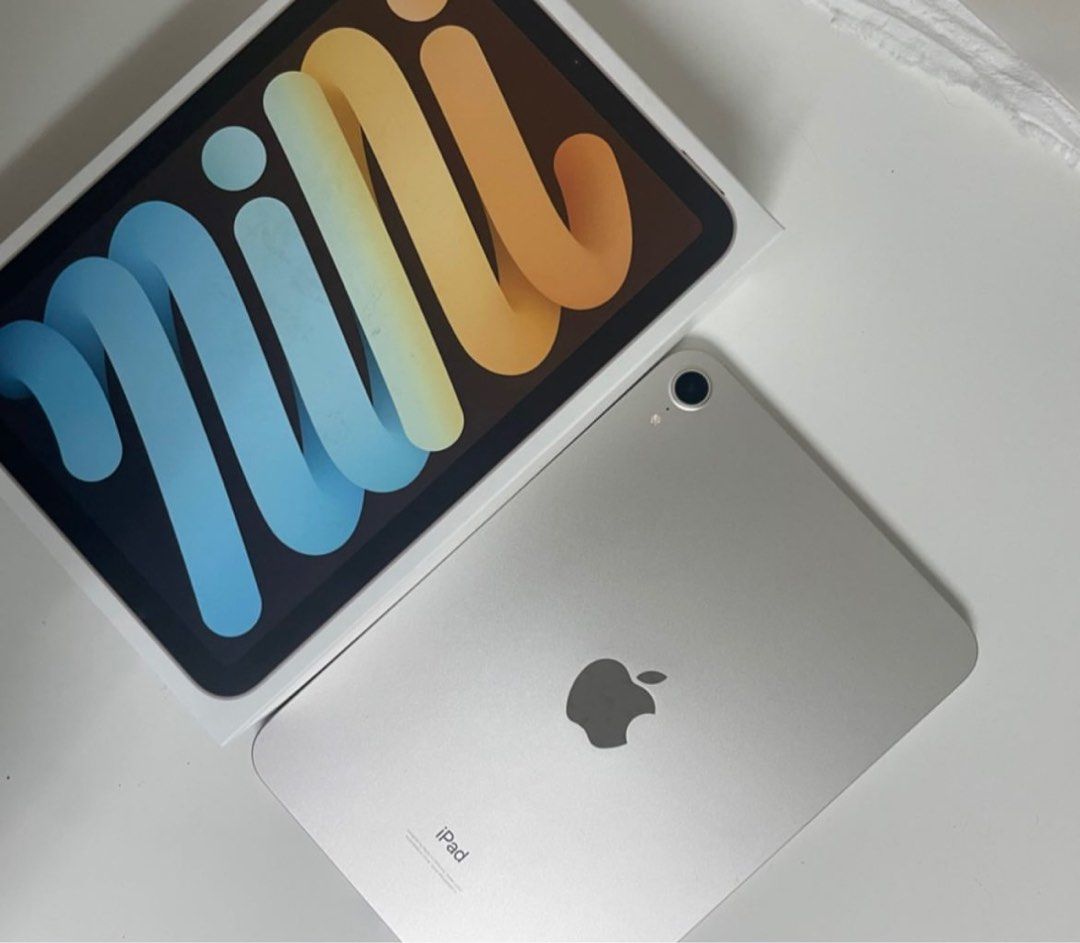 保內極美品Apple iPad mini 6(2021) Wifi版256GB 星光色, 電腦及科技