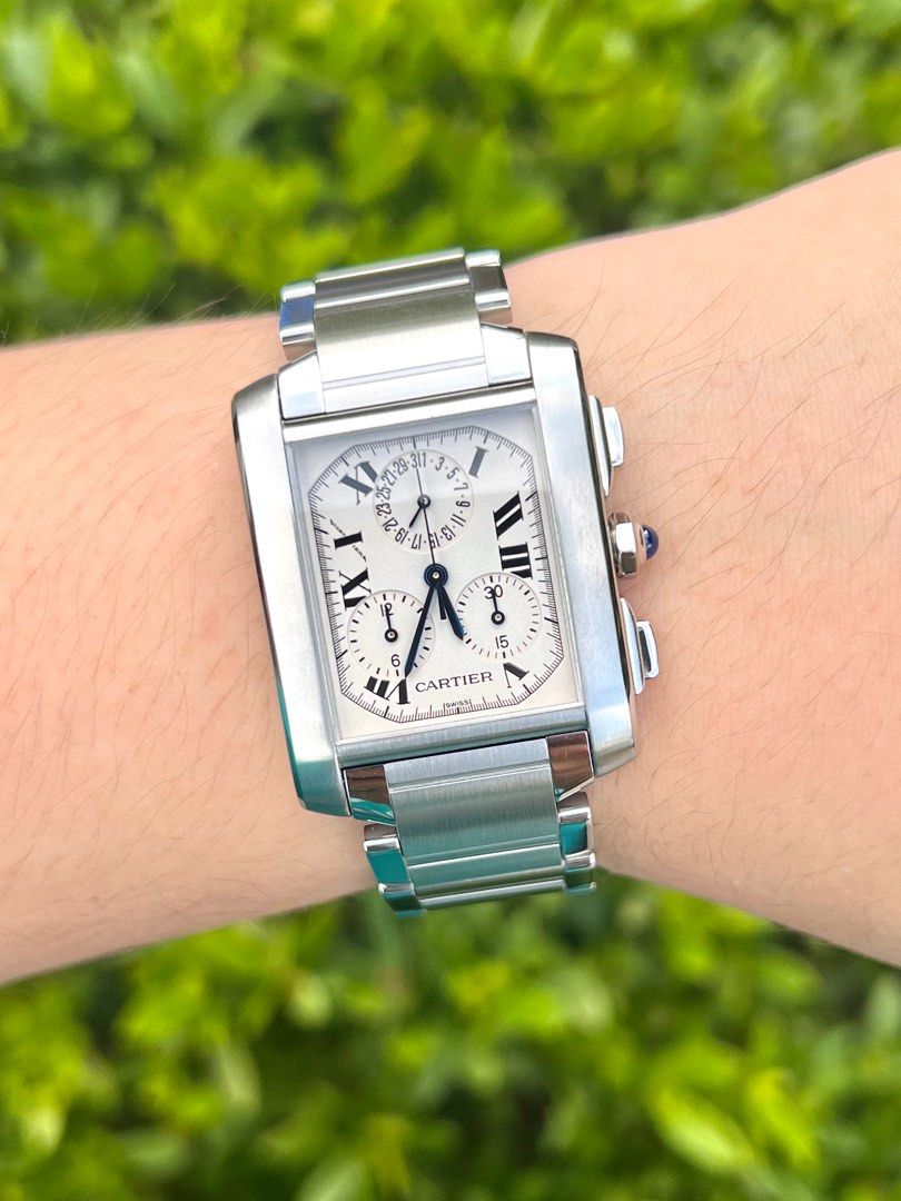 SOLD SERVICED Cartier Tank Francaise Chronoflex 2303
