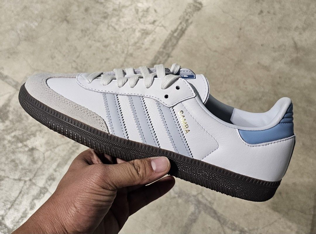 Adidas samba og white blue Men s Fashion Footwear Sneakers on