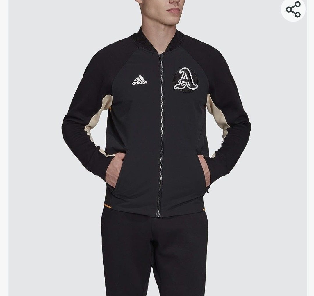 Adidas varsity (Category: Coats, Jackets and Outerwear) located in Quezon City. Submitted by simplelang22 (Listing ID 1252044976, Image 2). Description: About this Item A varsity jacket with a change-it-up look for standout style Regular fit strikes a comfortable balance between loose and snug; Bomber cut in back Ribbed stand-up bomber collar for coverage Pre-shaped sleeves for easy movement; Partially ribbed cuffs and hem for a snug fit Zip pock