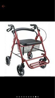 Adjustable Adult walker rollator  foldable with seat and footrest