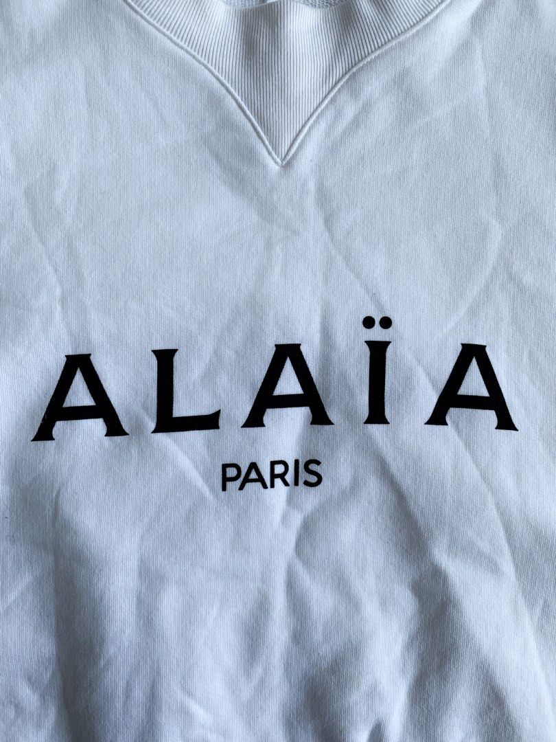 ALAIA LOGO CROPPED SWEATER on Carousell