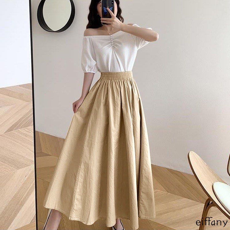 High waisted skirt deals mid length