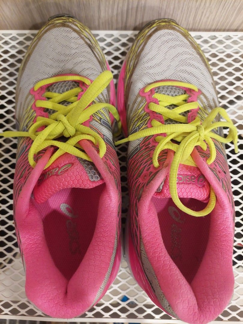 Asics top pink green