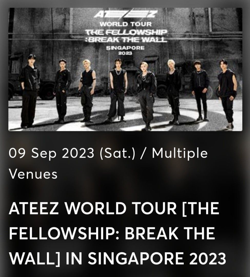 Ateez concert tickets standing pen, Tickets & Vouchers, Event Tickets