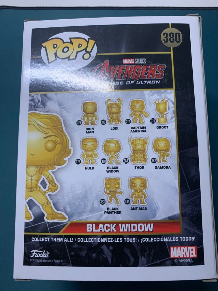Authentic Funko Pop Black Widow 380 Gold version (Category: Designer & Blind Box Toys) located in Quezon City. Submitted by anns.hobbyshop (Listing ID 1252057845, Image 3). Description: .