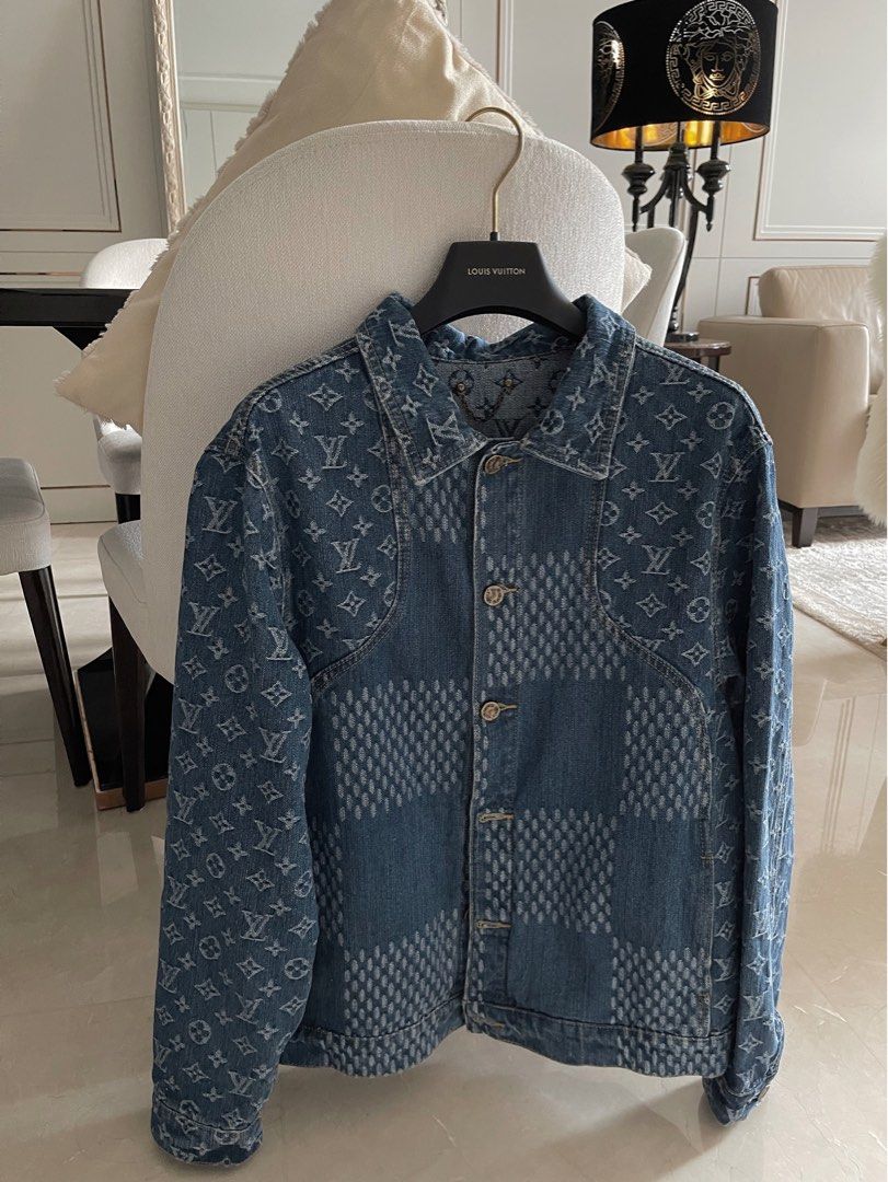 Louis Vuitton x Nigo Collaboration Blue Denim Jacket size 46 lv rare