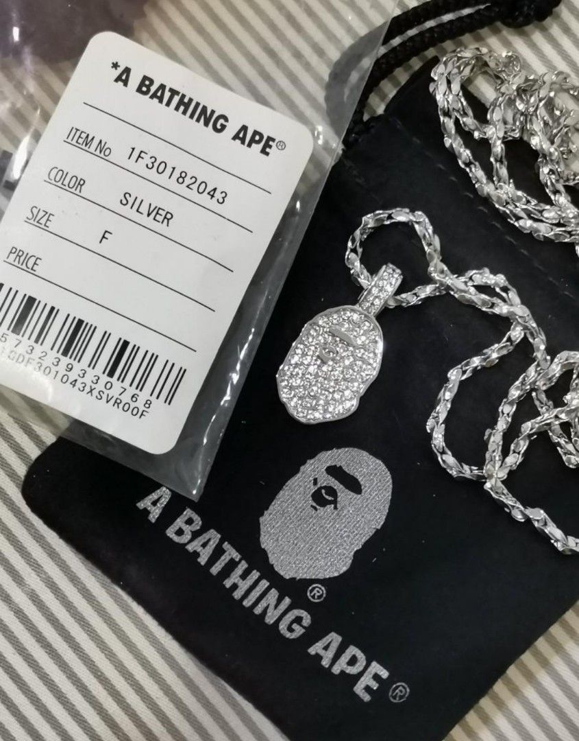 Rhinestone ape head clearance necklace