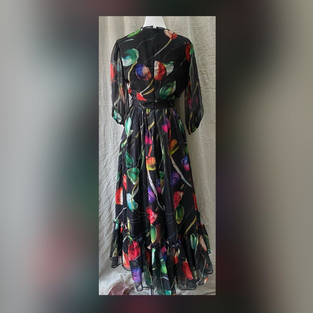 Black Floral Sundress, Women's Fashion, Dresses & Sets, Dresses on Carousell