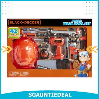 Black and Decker Jr Mega Tool Set Includes Over 40 Tools and Accessories,  Ages 3+ 