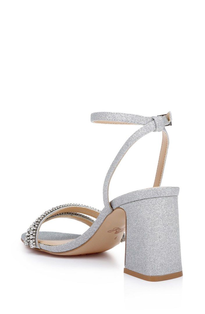BNWT Jewel Badgley Mischka Silver Glitter Embellished Crystal