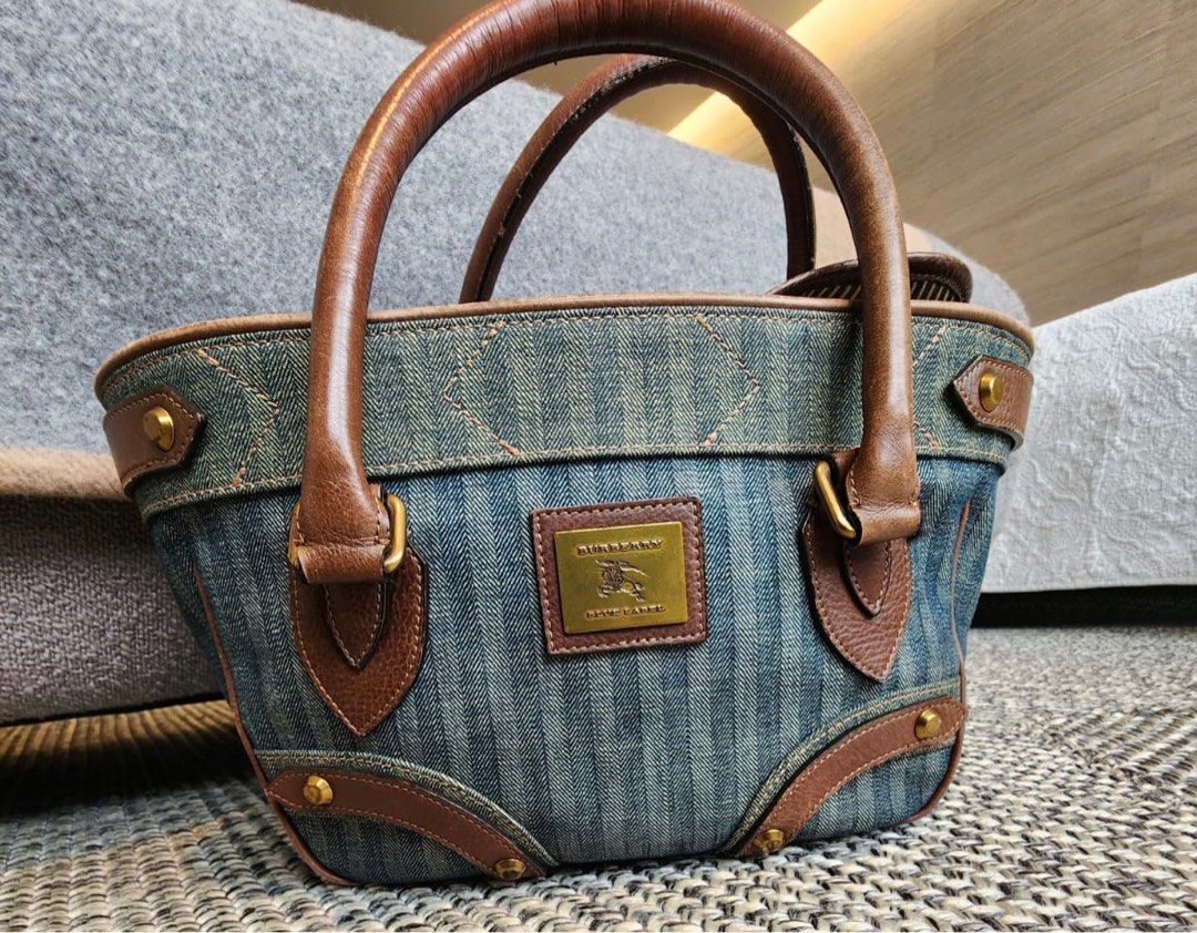 Burberry outlet denim bag