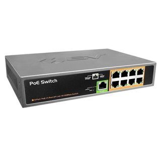 BV-TECH 8 Port 120W 10/100Mbps Power over Ethernet Switch - Designed for IP Camera Use(Gray)