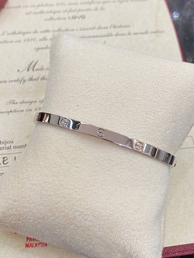 CARTIER LOVE BRACELET 18K WHITE GOLD SIZE 62 YEAR 2018 FULL SET