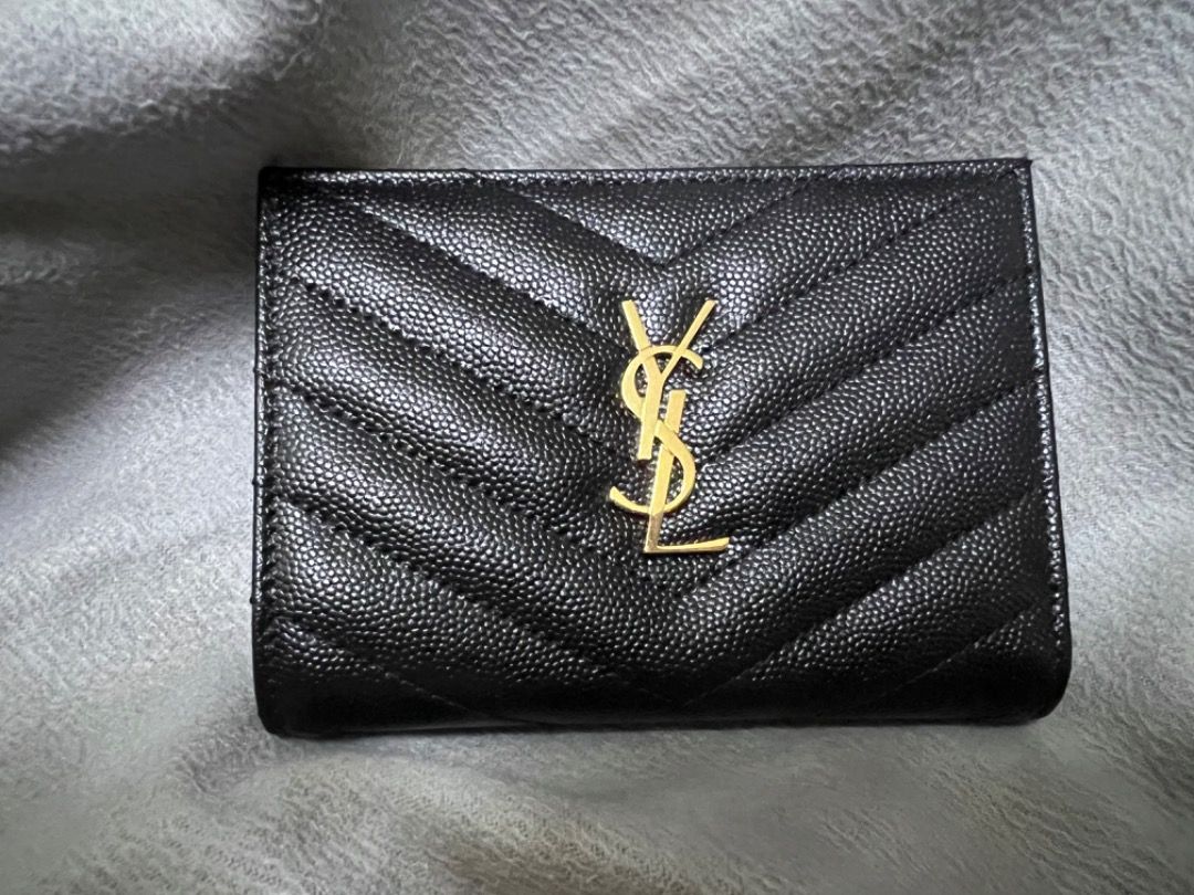 Shop Saint Laurent Cassandre Matelasse Fragments Zipped Bi-fold