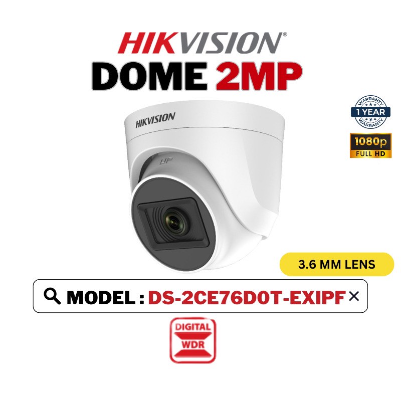 CCTV HIK Vision Indoor Dome Camera 2MP Analog Full HD 1080P 4 in 1