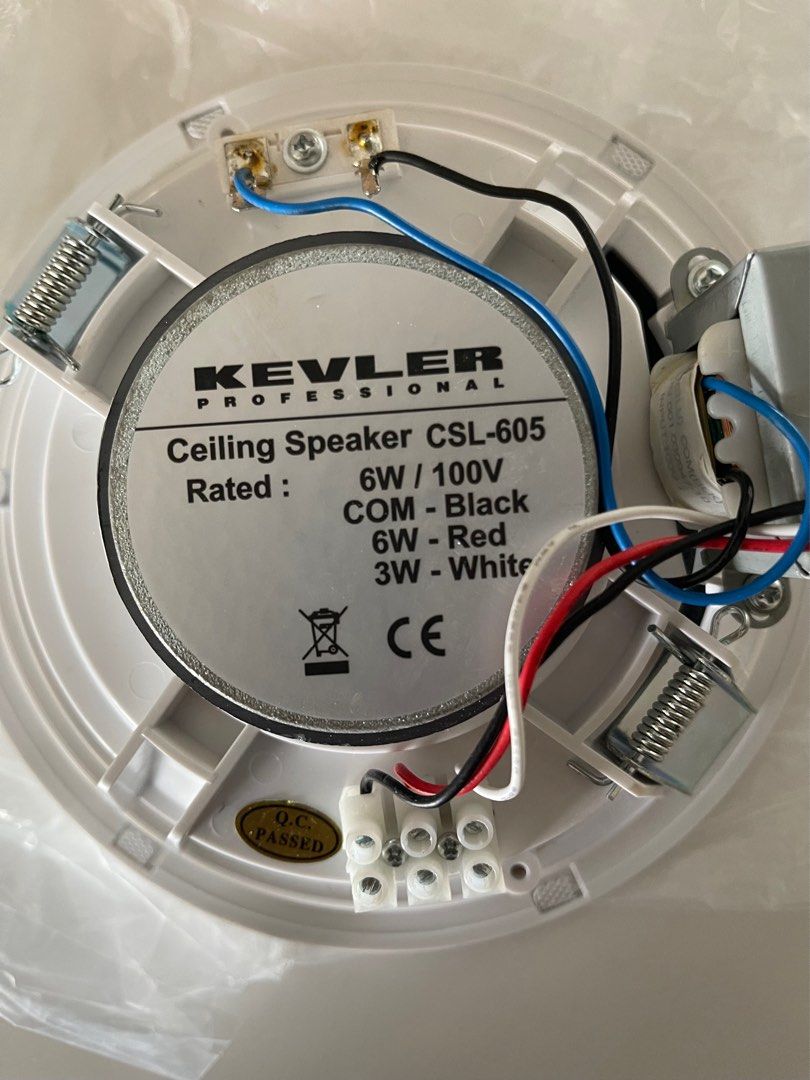 Ceiling speakers (Category: Soundbars, Speakers & Amplifiers) located in Manila. Submitted by jacob.so (Listing ID 1252029296, Image 3). Description: Kevler ceiling speakers Brand new 2 pcs. available White Good quality Good sounds Call now.
