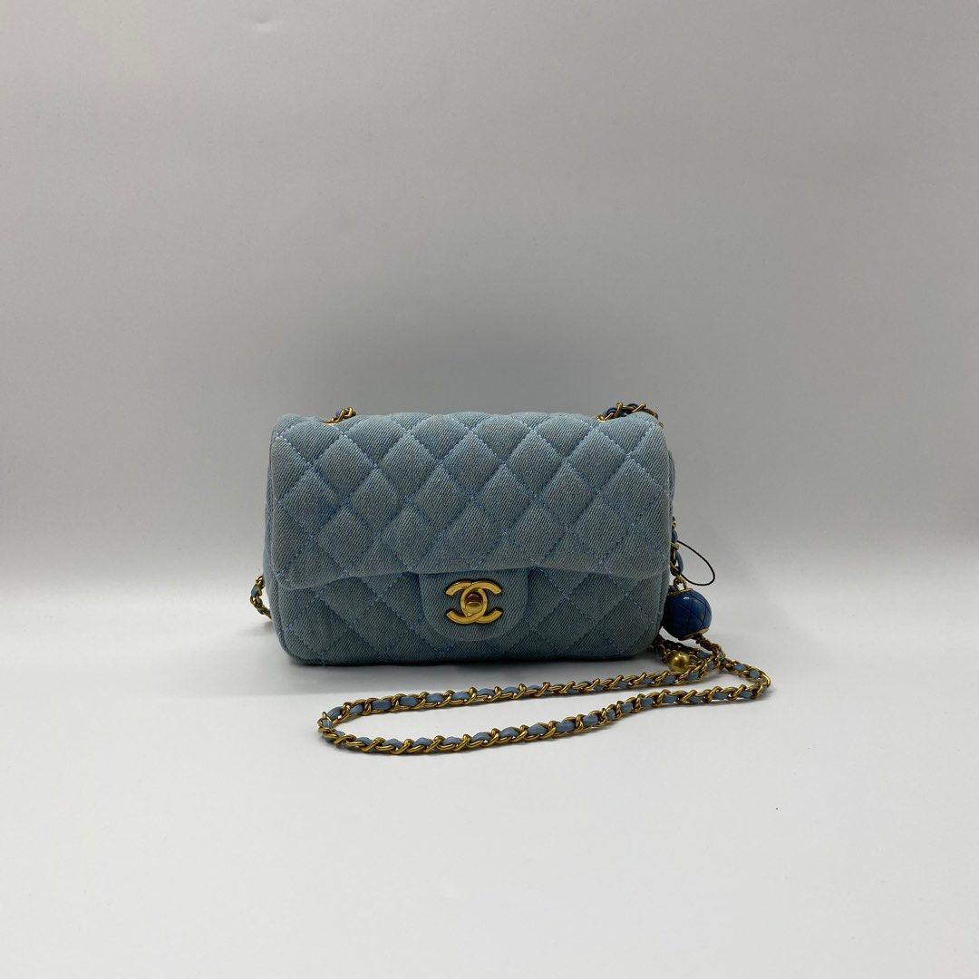 Chanel blue sling discount bag