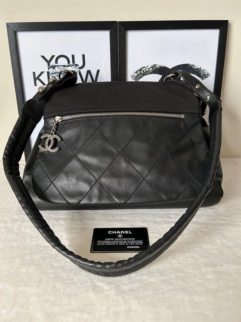 Chanel Paris Biarritz Large Shoulder Bag (Category: Luxury Bags & Wallets) located in Manila. Submitted by bagislifeshop (Listing ID 1252178257, Image 1). Description: ☑️Available in Pampanga ✅Series 12 ✅Condition: 9/10 ✅Material: Coated canvas ✅Colour: Black in SHW ✅Inclusions: Authenticity card and hologram sticker .