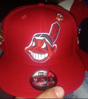 Cleveland Indians Chief Wahoo Banned logo 1995 World Series Fitted