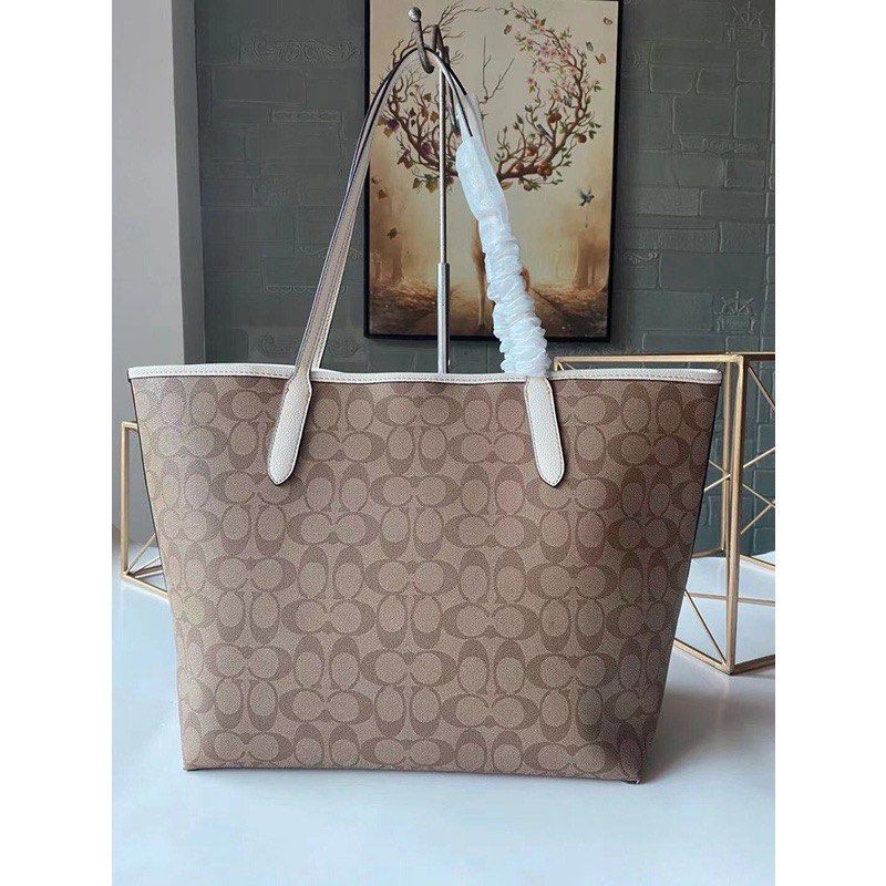 Coach city zip tote platinum online