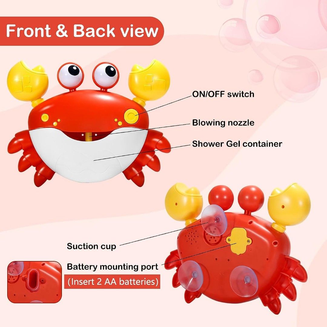 Crab bubble discount machine bath toy