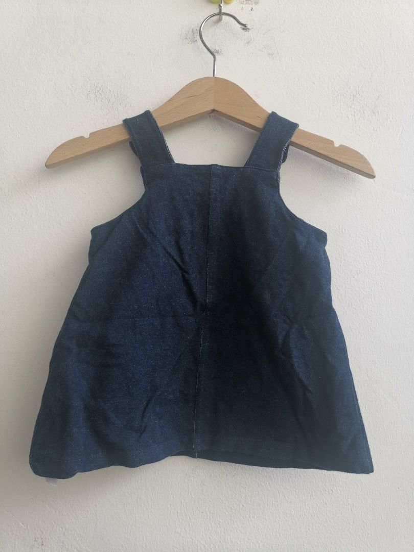DEBENHAMS Baby Fashion Sleeveless Blue Denim Dress Babies Kids