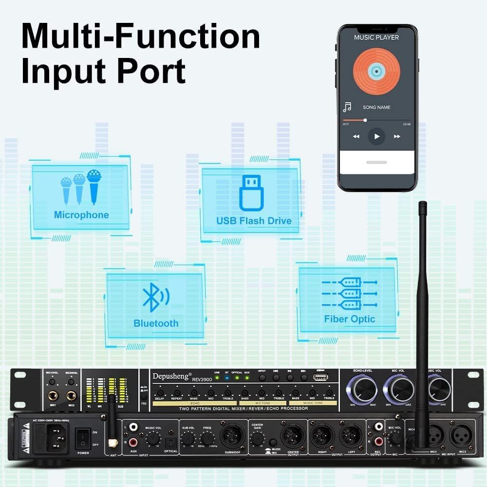 Depusheng REV3900 KTV Pre- Effector Household Reverberator Professional ...