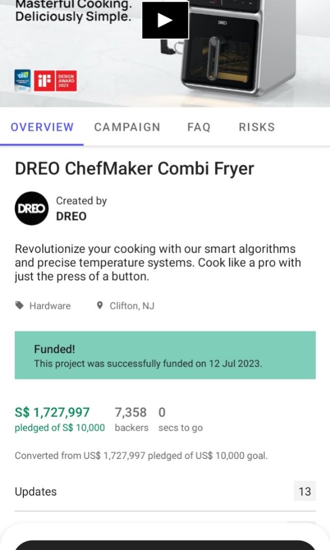 DREO ChefMaker Combi Fryer by DREO — Kickstarter