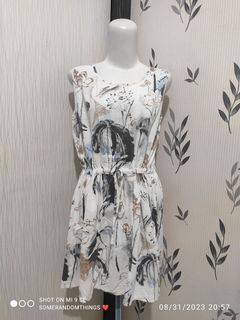 Dress Katun Serut Motif Lukis - LD : 100, PB : 70