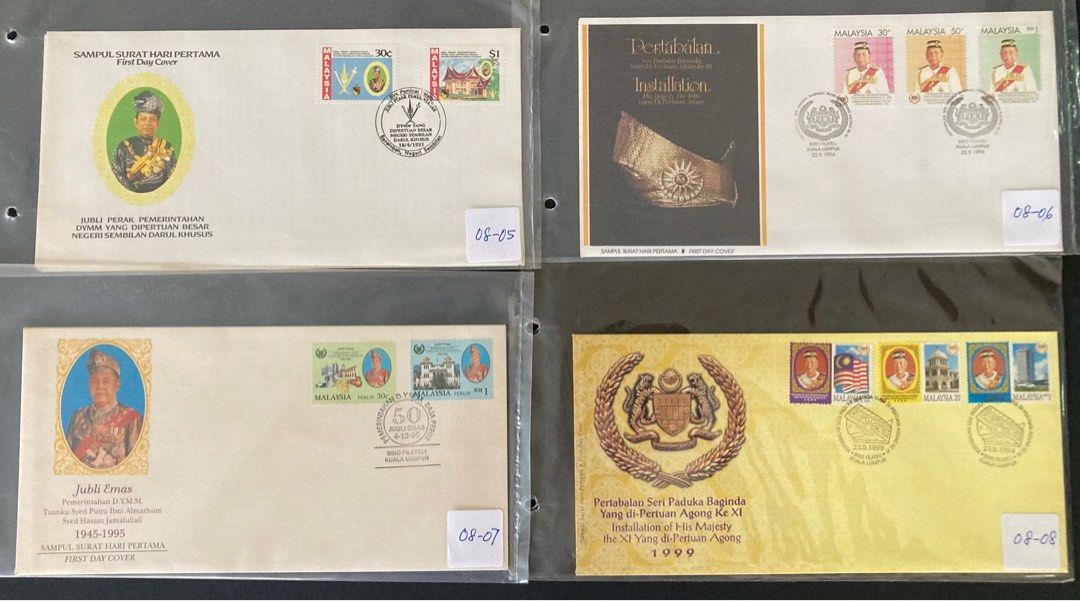 FOLDER OF UNIQUE MALAYSIAN FDCs : CORONATION AND INSTALLATION OF