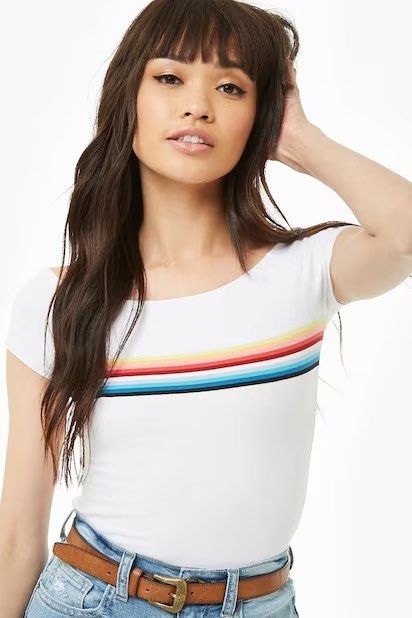 Forever 21 rainbow crop top sale