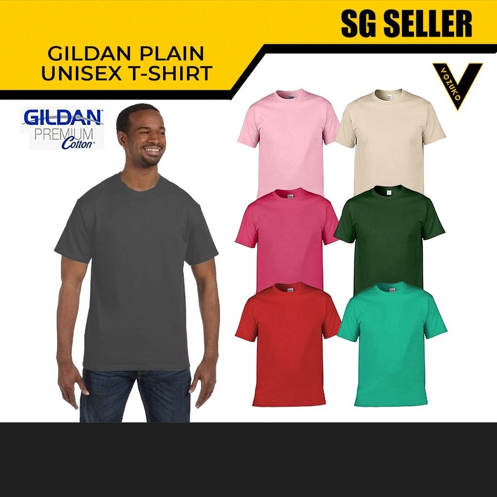 FREE DELIVERY GILDAN COTTON UNISEX PLAIN T SHIRT ROUND NECK red t shirt 2 COTTON T SHIRT
