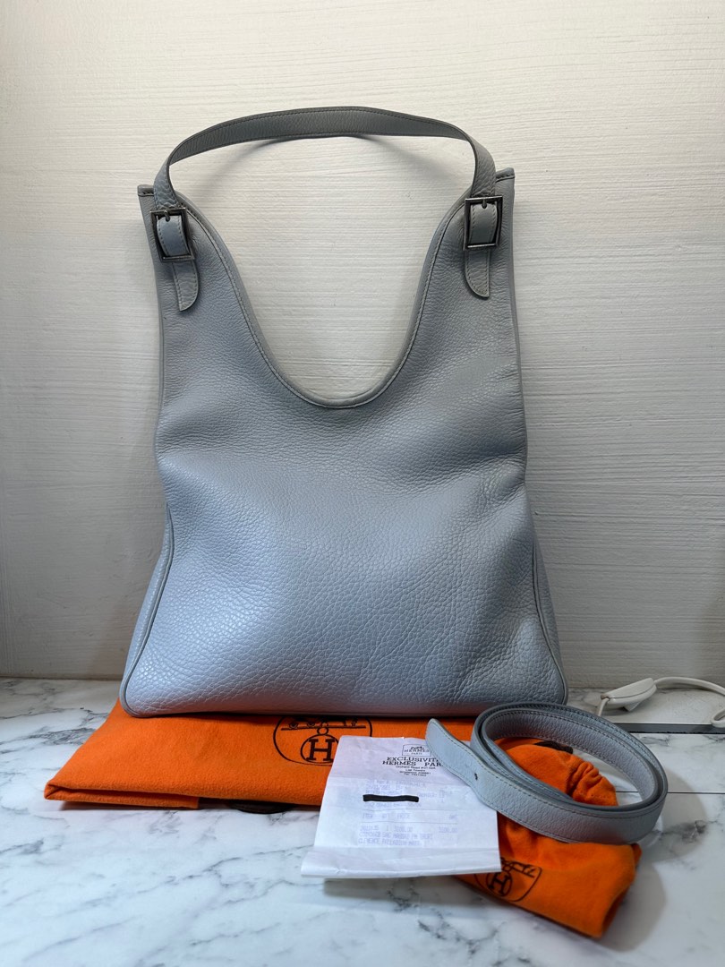 Hermès Massai PM Tourterelle Taurillon Clemence Shoulder Bag