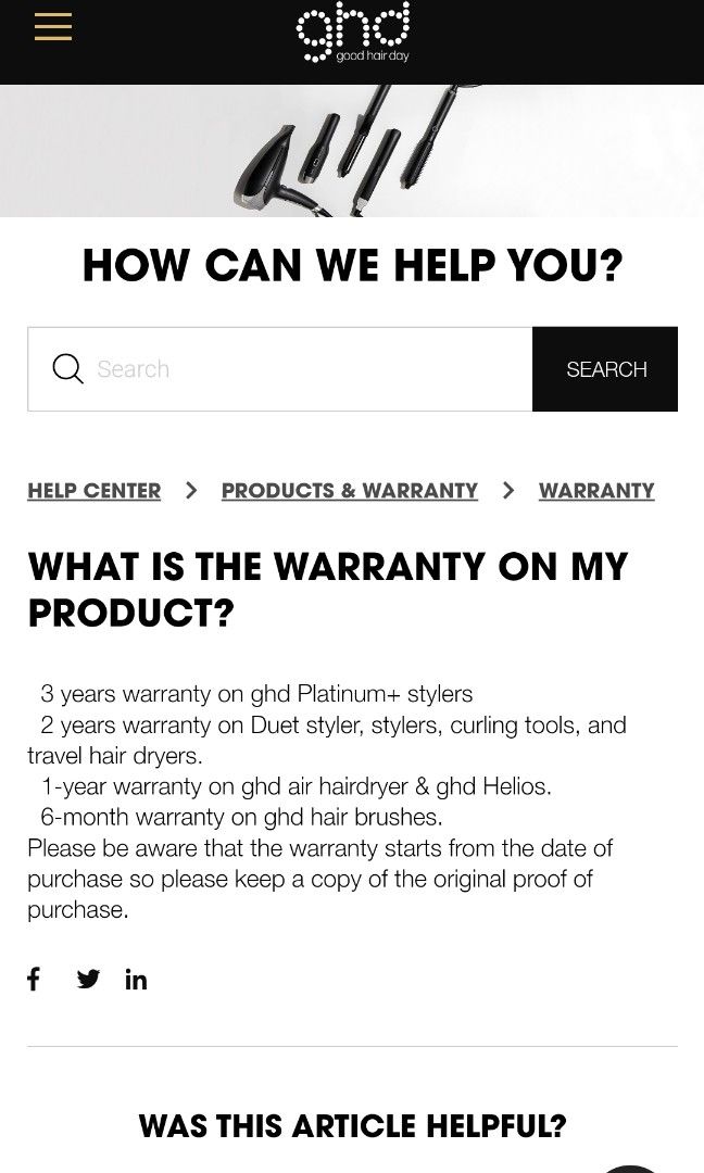 Ghd platinum+ plus styler flat iron, Beauty & Personal Care, Hair on