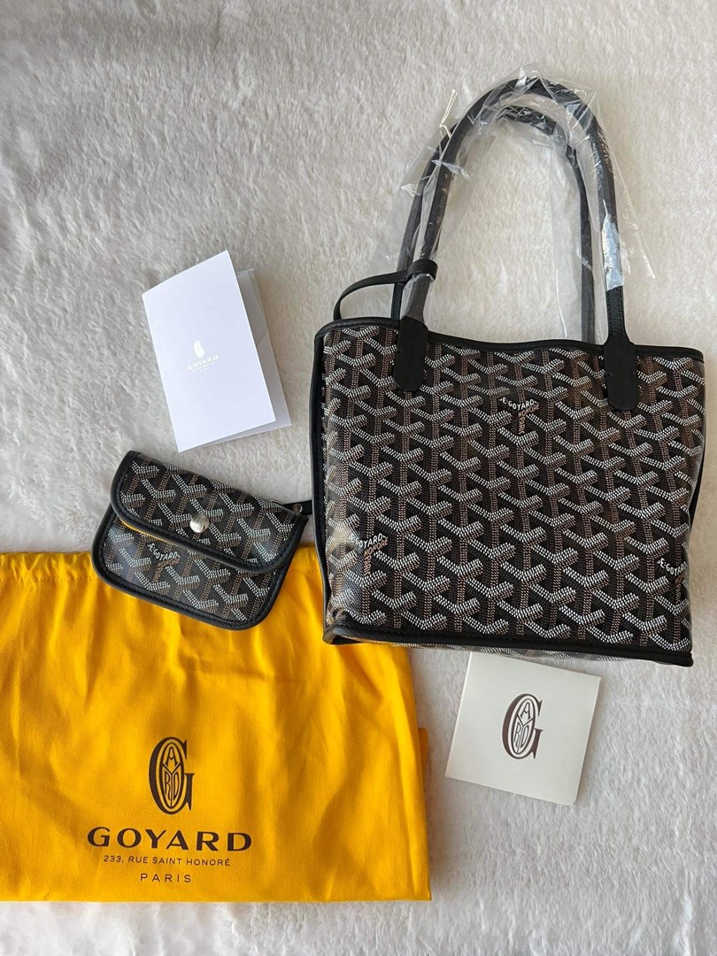 goyard anjou mini reversible in grey, Luxury, Bags & Wallets on Carousell