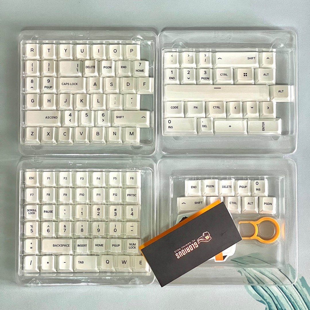 GPBT glorious keycaps black on white / BoW, Computers & Tech, Parts