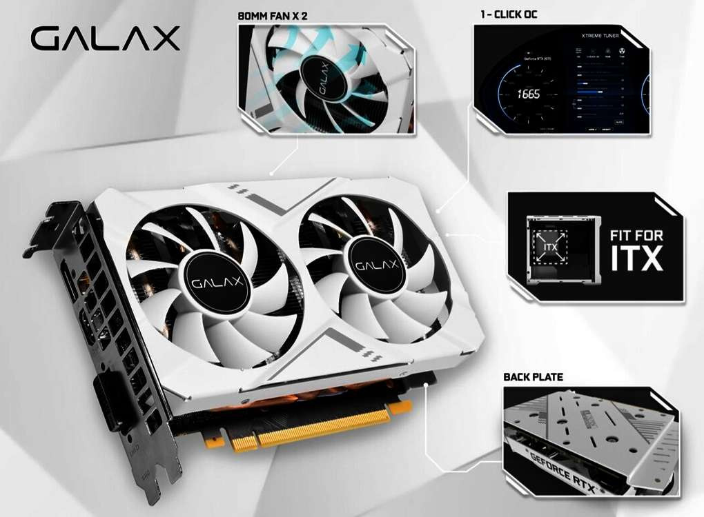GTX 1660super ITX 6gb mini slim. Also 8gb RTX 2070 WHITE galax