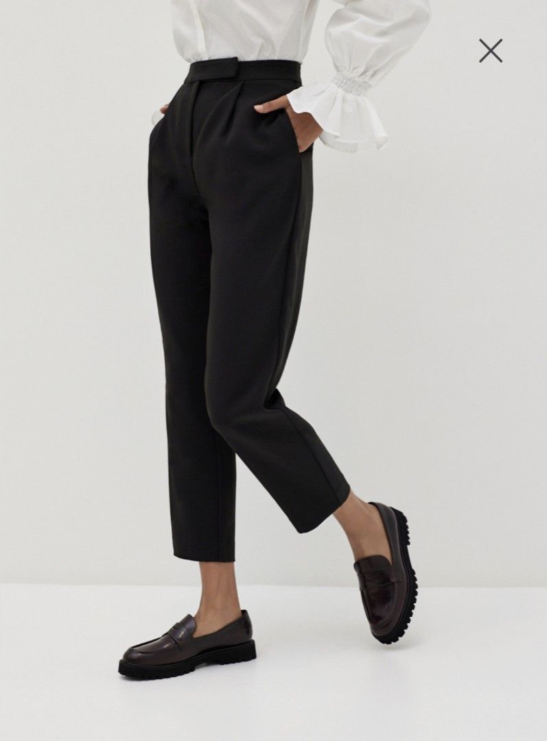 Grenda Elastic Striped Peg Leg Pants